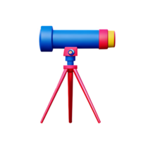 telescopio 3d interpretazione icona illustrazione png