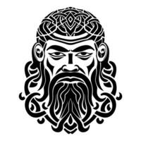 Viking man in celtic knot style vector