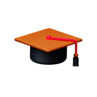 graduation hat 3d rendering icon illustration png