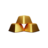 guld bar 3d tolkning ikon illustration png