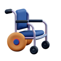 rullstol 3d tolkning ikon illustration png