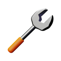 wrench 3d rendering icon illustration png