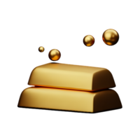 goud bar 3d renderen icoon illustratie png