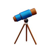 télescope 3d le rendu icône illustration png