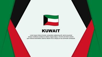 Kuwait Flag Abstract Background Design Template. Kuwait Independence Day Banner Cartoon Vector Illustration. Kuwait Design