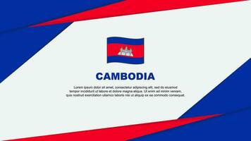 Cambodia Flag Abstract Background Design Template. Cambodia Independence Day Banner Cartoon Vector Illustration. Cambodia