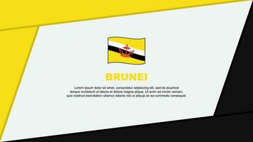 Brunei Flag Abstract Background Design Template. Brunei Independence Day Banner Cartoon Vector Illustration. Brunei Independence Day