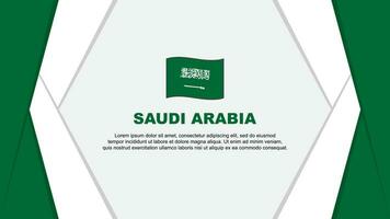 Saudi Arabia Flag Abstract Background Design Template. Saudi Arabia Independence Day Banner Cartoon Vector Illustration. Saudi Arabia Background