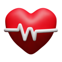 heartbeat 3d rendering icon illustration png