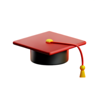 graduation hat 3d rendering icon illustration png