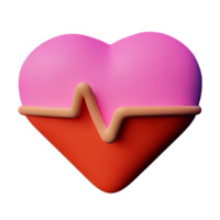 heartbeat 3d rendering icon illustration png