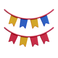 bunting 3d rendering icon illustration png