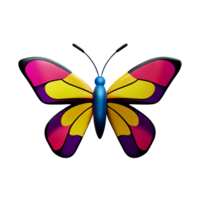 aquarelle papillon 3d le rendu icône illustration png