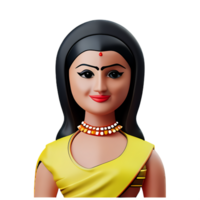 indian bride face 3d rendering icon illustration png