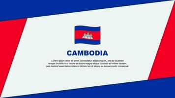 Cambodia Flag Abstract Background Design Template. Cambodia Independence Day Banner Cartoon Vector Illustration. Cambodia Banner