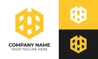 Creative modern minimal monogram business logo design template for your company Free Vector