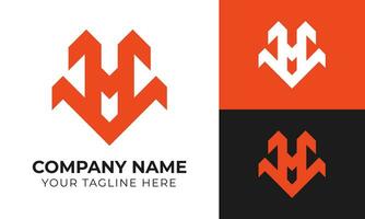 Professional creative modern minimal monogram business logo design template for your company Free Vector