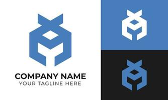 Professional creative modern minimal monogram business logo design template Free Vector