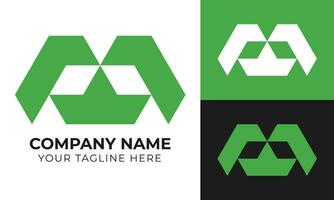 Professional modern minimal monogram business logo design template Free Vector
