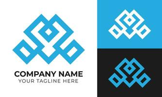 Modern minimal monogram business logo design template for your company Free Vector