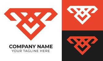 Professional creative modern minimal monogram business logo design template for your company Free Vector