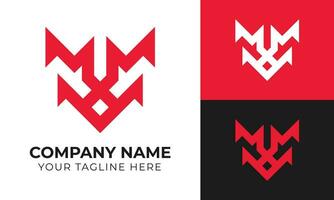 Creative modern minimal monogram business logo design template for your company Free Vector