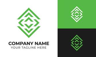 Creative modern minimal monogram business logo design template Free Vector