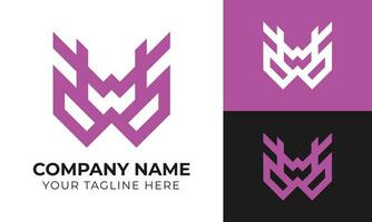 Creative modern minimal monogram business logo design template Free Vector