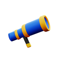 télescope 3d le rendu icône illustration png