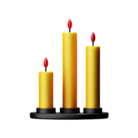 candlestick 3d rendering icon illustration png