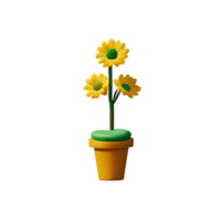 flower corner 3d rendering icon illustration png