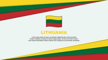 Lithuania Flag Abstract Background Design Template. Lithuania Independence Day Banner Cartoon Vector Illustration. Lithuania Flag