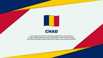 Chad Flag Abstract Background Design Template. Chad Independence Day Banner Cartoon Vector Illustration. Chad