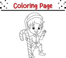 Happy Christmas coloring book page for children. vector