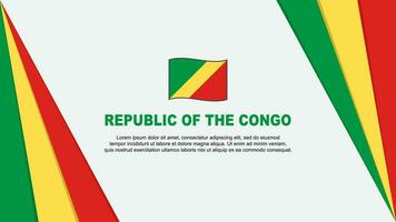 Republic Of The Congo Flag Abstract Background Design Template. Republic Of The Congo Independence Day Banner Cartoon Vector Illustration. Republic Of The Congo Flag