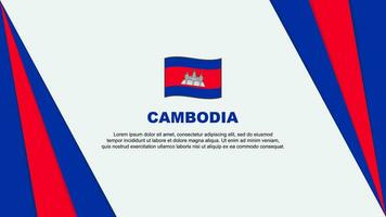 Cambodia Flag Abstract Background Design Template. Cambodia Independence Day Banner Cartoon Vector Illustration. Cambodia Flag