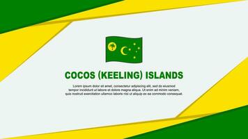 Cocos Islands Flag Abstract Background Design Template. Cocos Islands Independence Day Banner Cartoon Vector Illustration. Cocos Islands