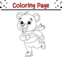 Happy Christmas Cute Santa coloring page for children. vector