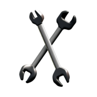 wrench 3d rendering icon illustration png