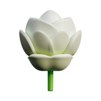 wit roos 3d renderen icoon illustratie png