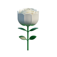 Weiß Rose 3d Rendern Symbol Illustration png