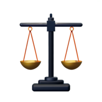 justicia 3d representación icono ilustración png