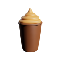 capuchino 3d representación icono ilustración png