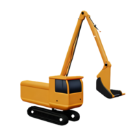 excavator 3d rendering icon illustration png