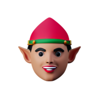 elf face 3d rendering icon illustration png