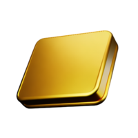 gold bar 3d rendering icon illustration png