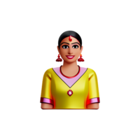indian bride face 3d rendering icon illustration png