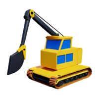 excavator 3d rendering icon illustration png