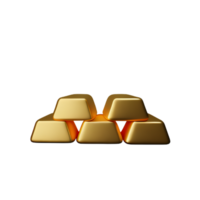 gold bar 3d rendering icon illustration png