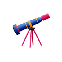 telescope 3d rendering icon illustration png